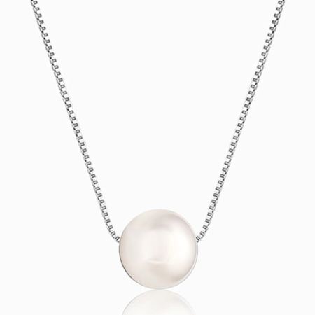 Handcrafted Minimal 925 Sterling Silver Chain with Pearl Pendant